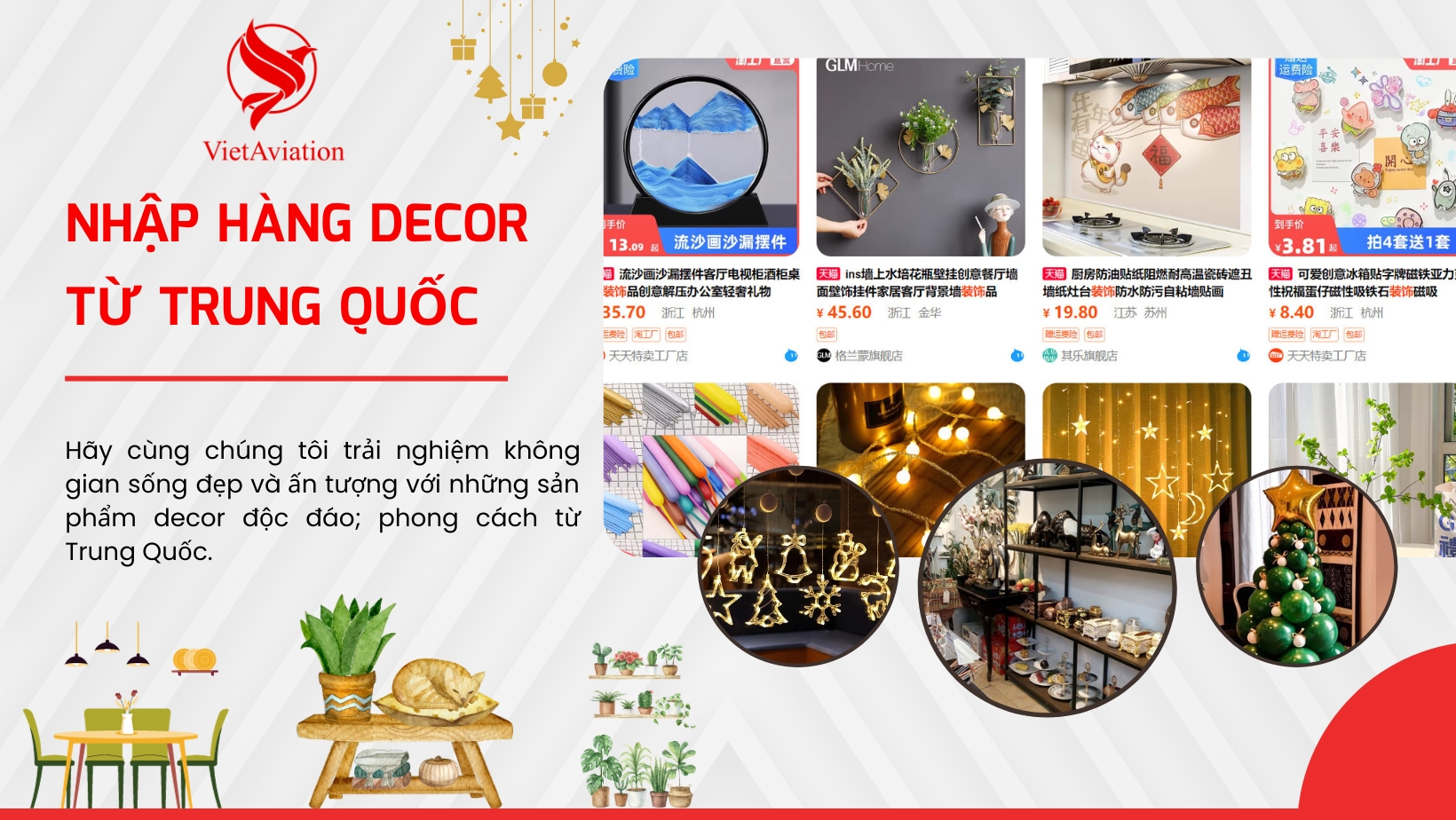 NHẬP HÀNG DECOR TỪ TRUNG QUỐC GIÁ RẺ NĂM 2023