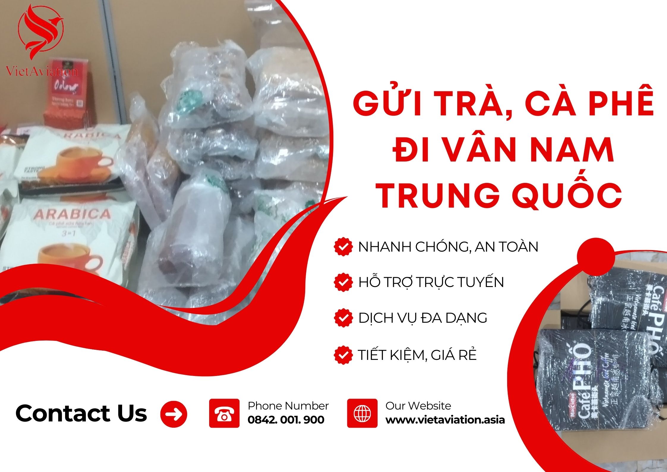 GỬI TRÀ, CÀ PHÊ SANG VÂN NAM TRUNG QUỐC