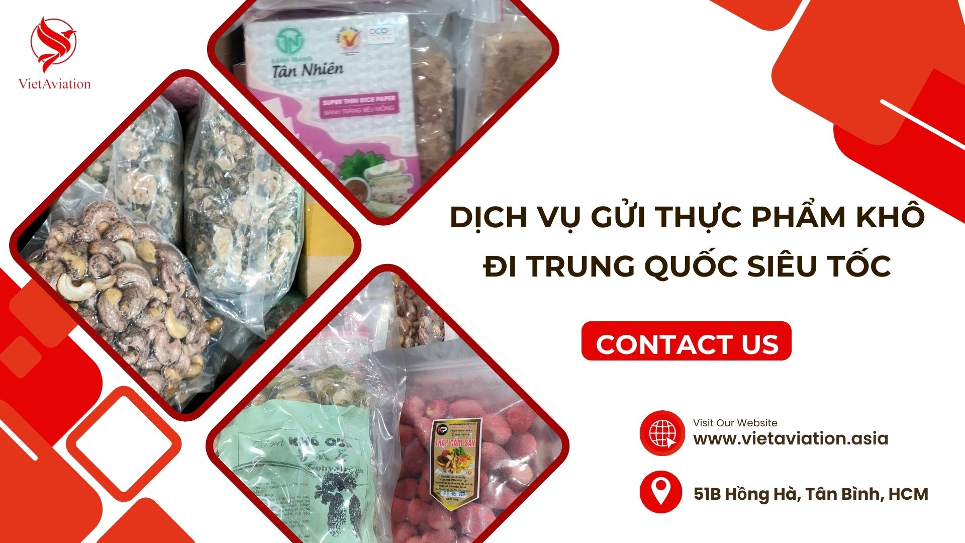 Gửi thực phẩm khô đi Trung Quốc