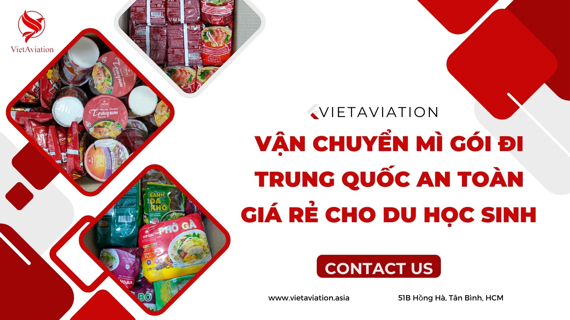 Vận chuyển mì gói cho du học sinh Trung Quốc