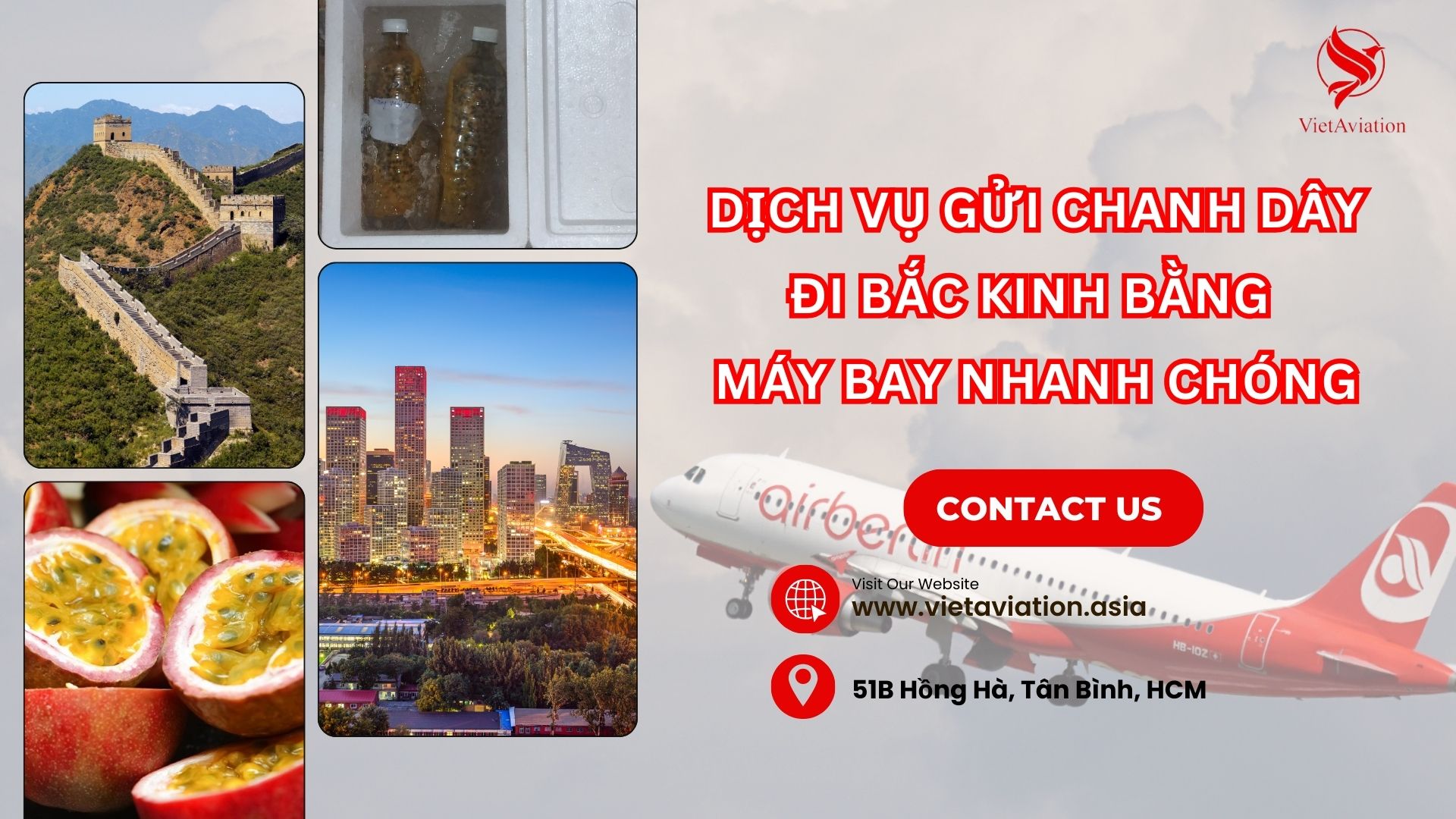 gửi chanh dây đi Bắc Kinh bằng máy bay