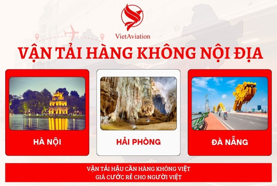 Vận tải hàng không nội địa Hà Nội, Hải Phòng, Đà Nẵng