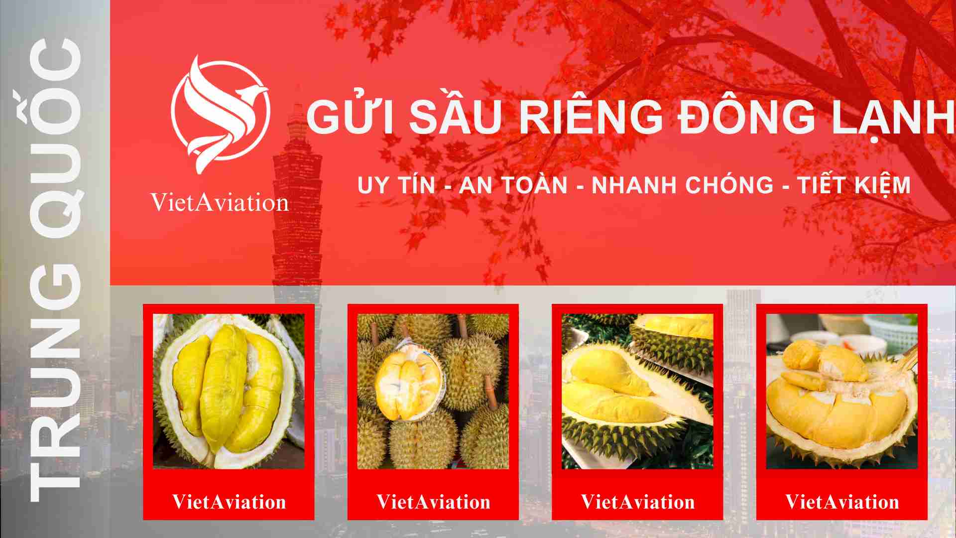 gửi sầu riêng đông lạnh đi Trung Quốc
