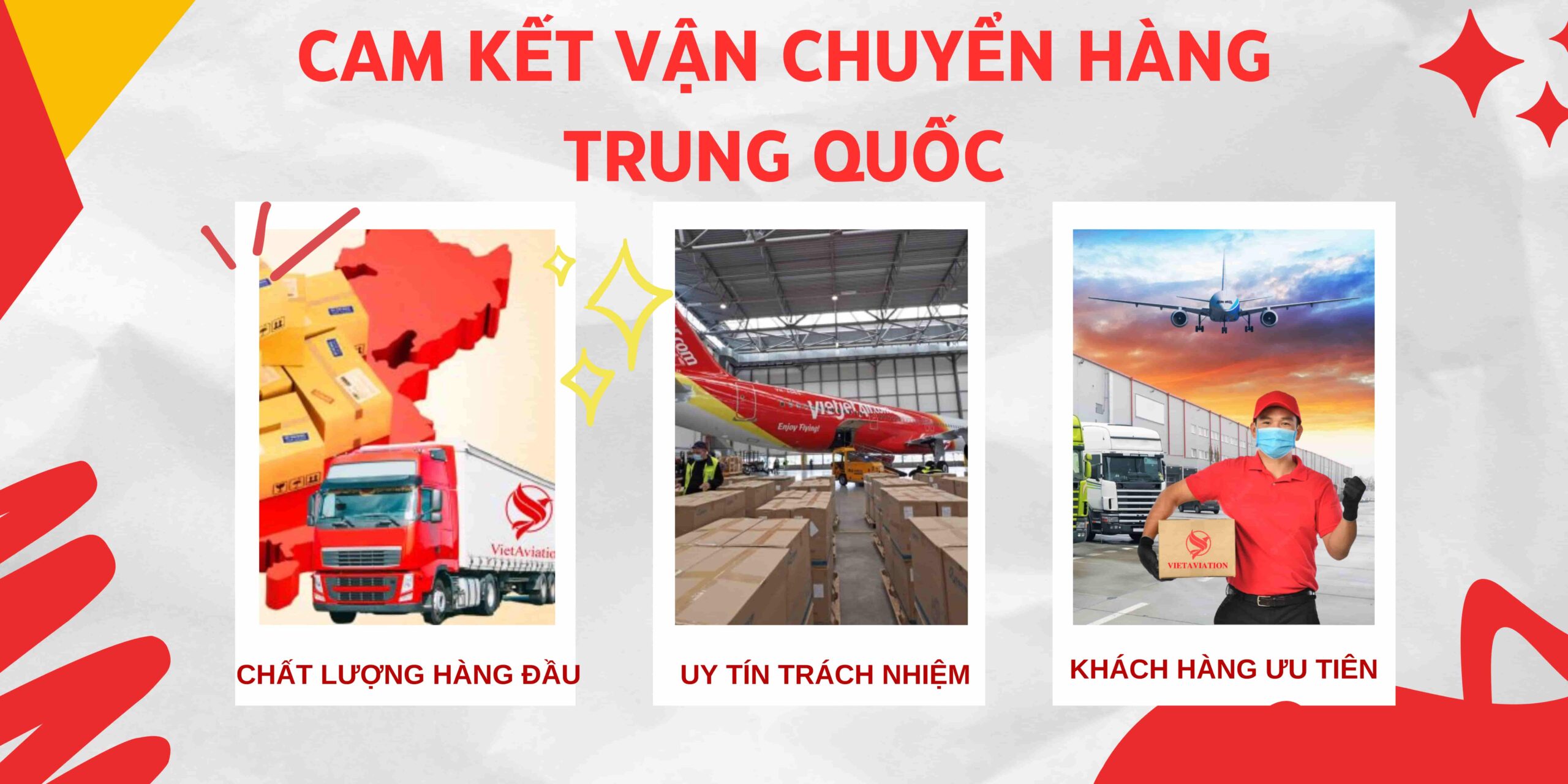 Cam kết của VietAviation về dịch vụ vận chuyển hàng Trung Quốc