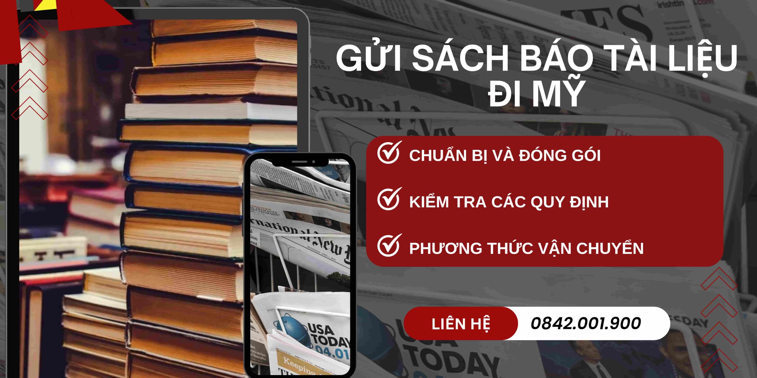 Các bước để gửi sách báo tài liệu đi Mỹ