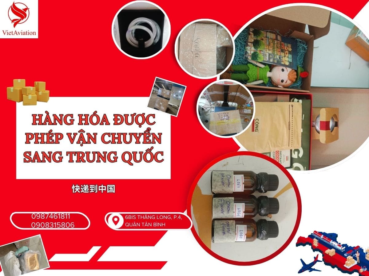 Hàng hóa thường được chuyển phát sang Trung Quốc