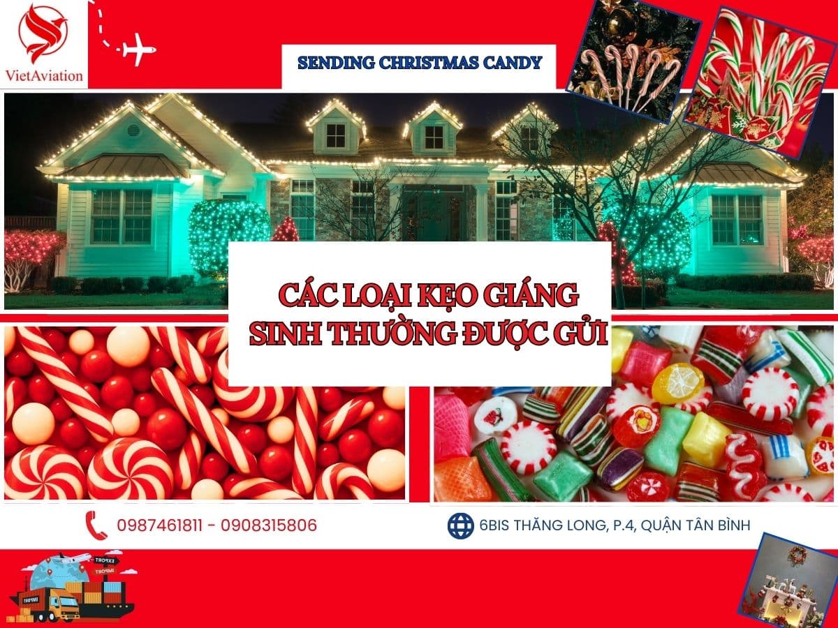 Các loại kẹo Giáng SInh thường được gửi
