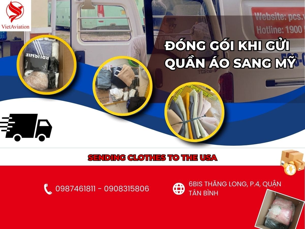 Đóng gói quần áo khi gửi đi Mỹ