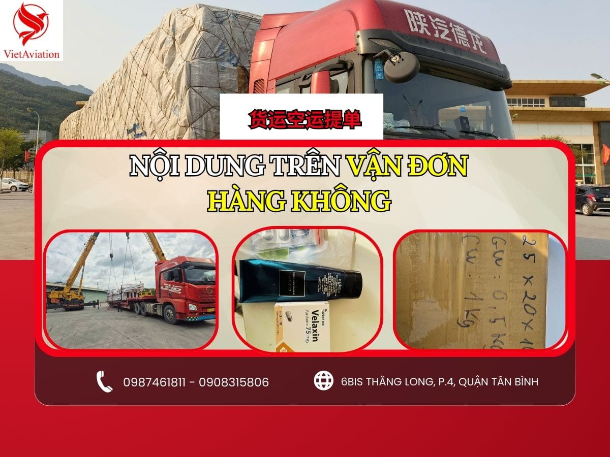 Nội dung chính trên vận đơn hàng không