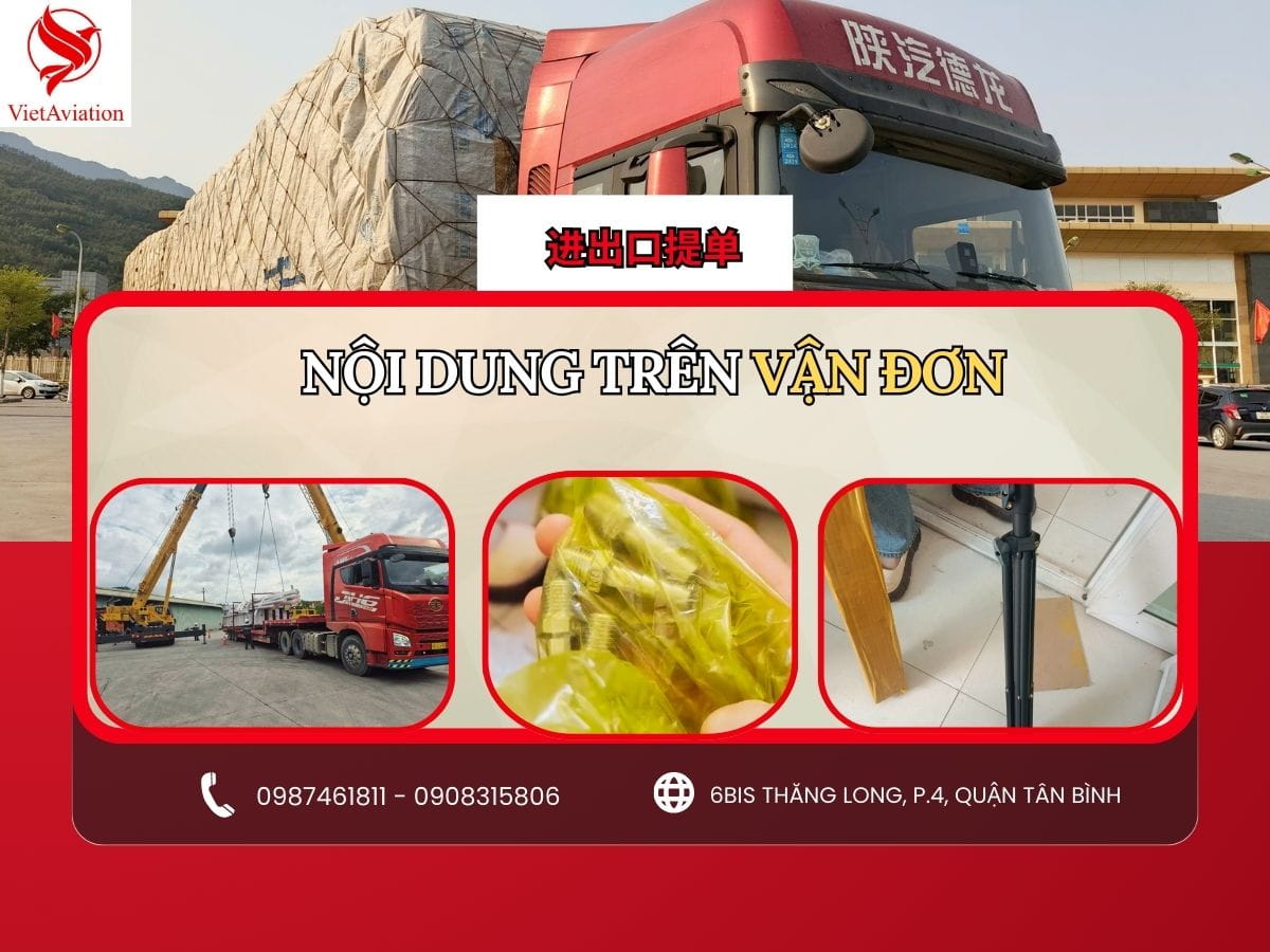 Nội dung trên Bill of Lading