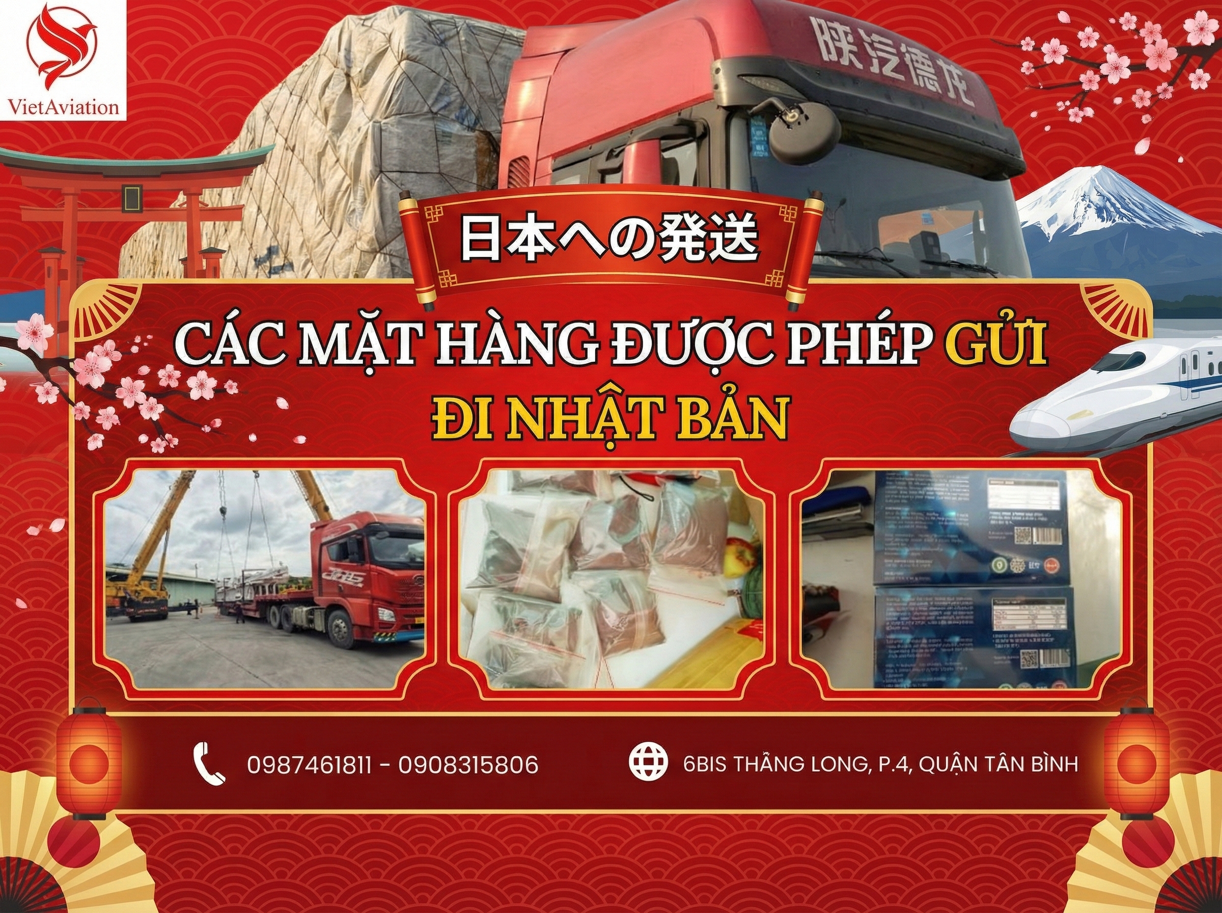 Các mặt hàng được phép vận chuyển sang Japan