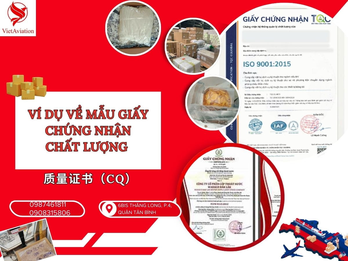 ví dụ về các mẫu chứng nhận CQ