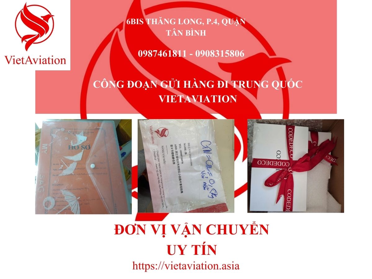 Công đoạn gửi hàng đi Trung Quốc VietAviation