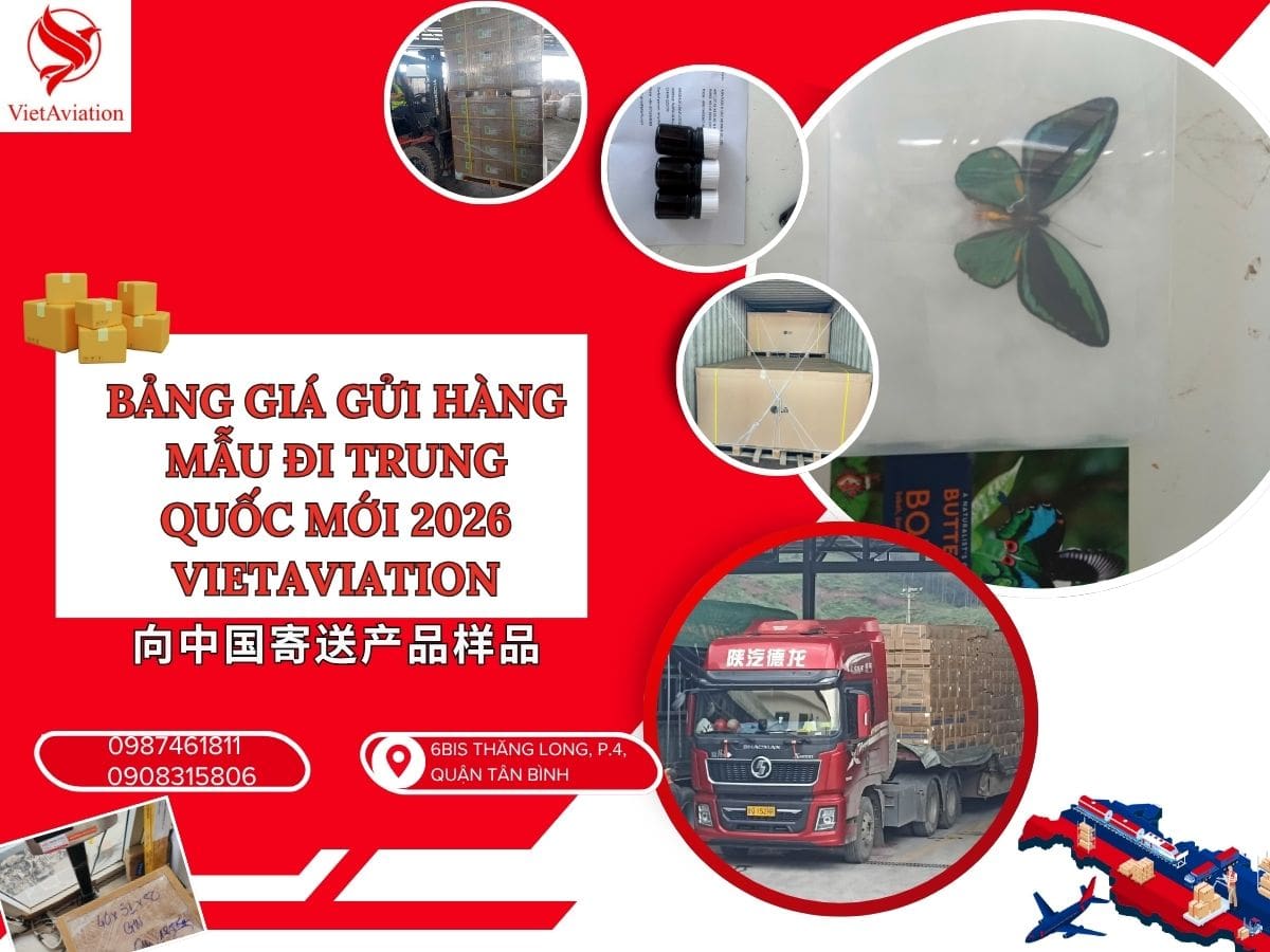Bảng giá gửi hàng mẫu đi Trung Quốc mới nhất 2026