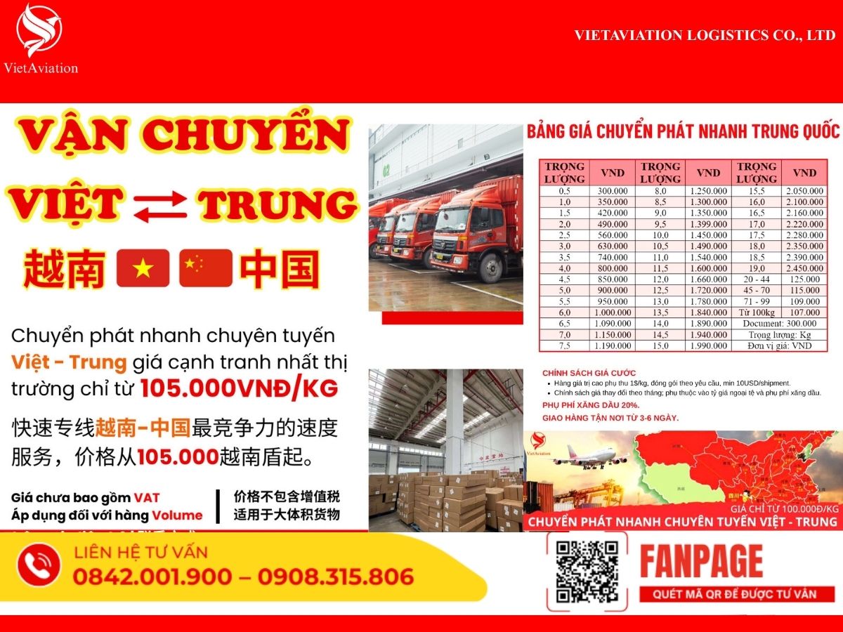 Vận chuyển hàng đi Trung Quốc